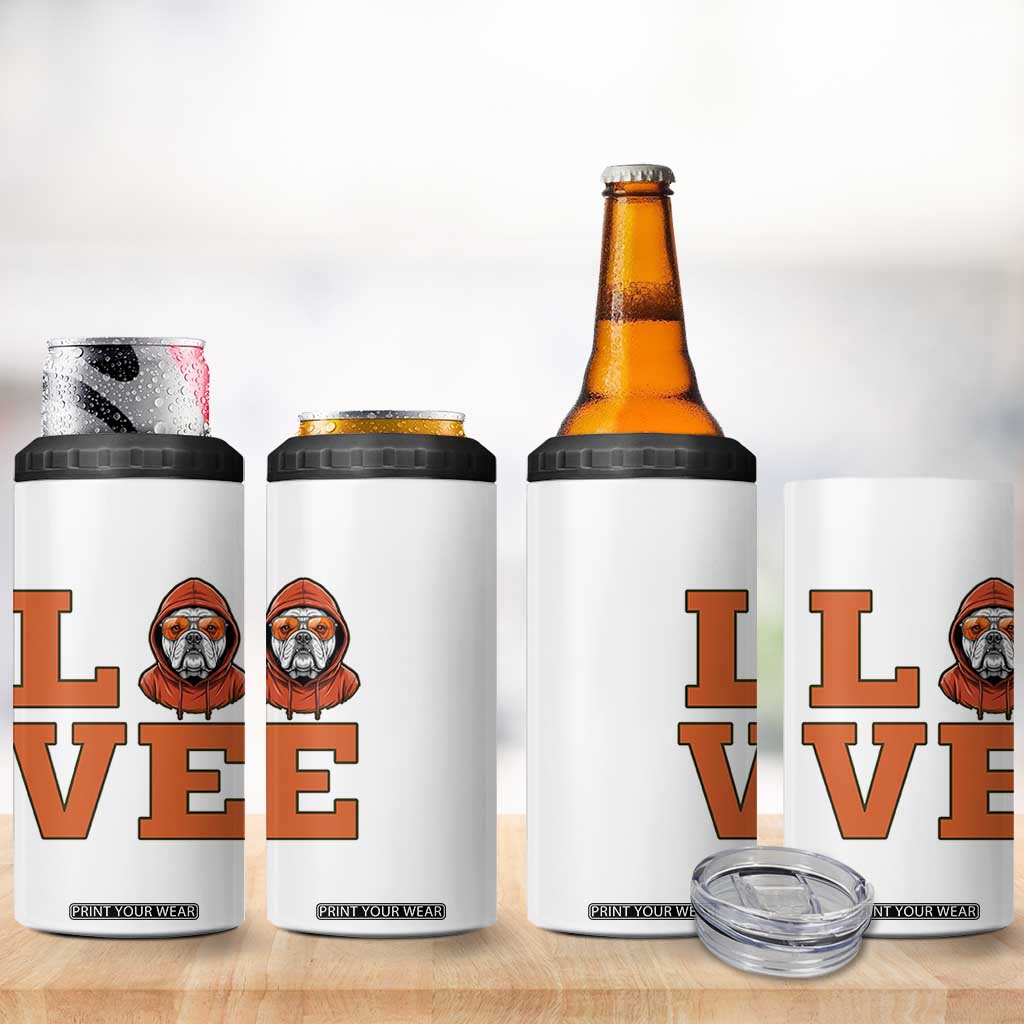 Love Vintage Cool Bulldog 4 in 1 Can Cooler Tumbler Game Day Dog Lover TS12 Print Your Wear