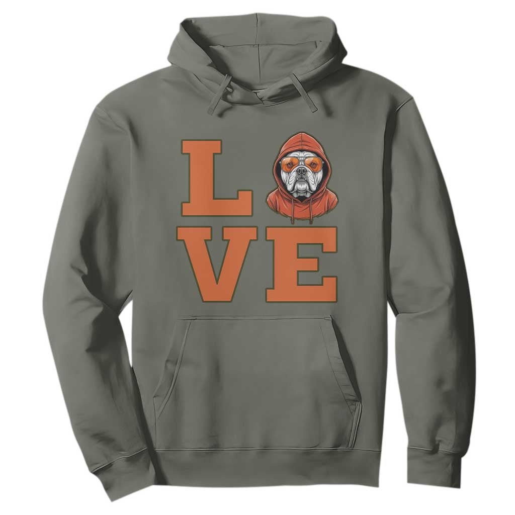 Love Vintage Cool Bulldog Hoodie Game Day Dog Lover TS12 Military Green Print Your Wear