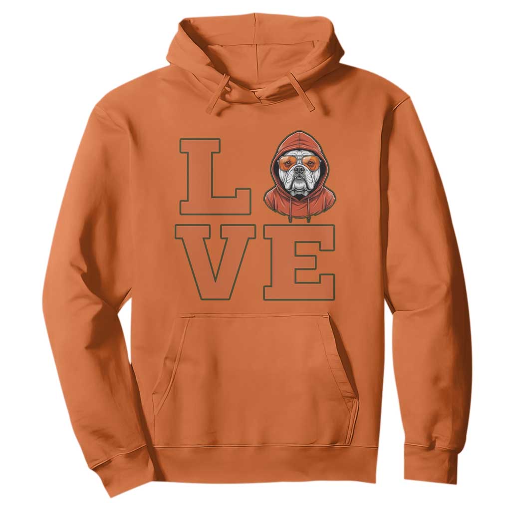 Love Vintage Cool Bulldog Hoodie Game Day Dog Lover TS12 Orange Print Your Wear