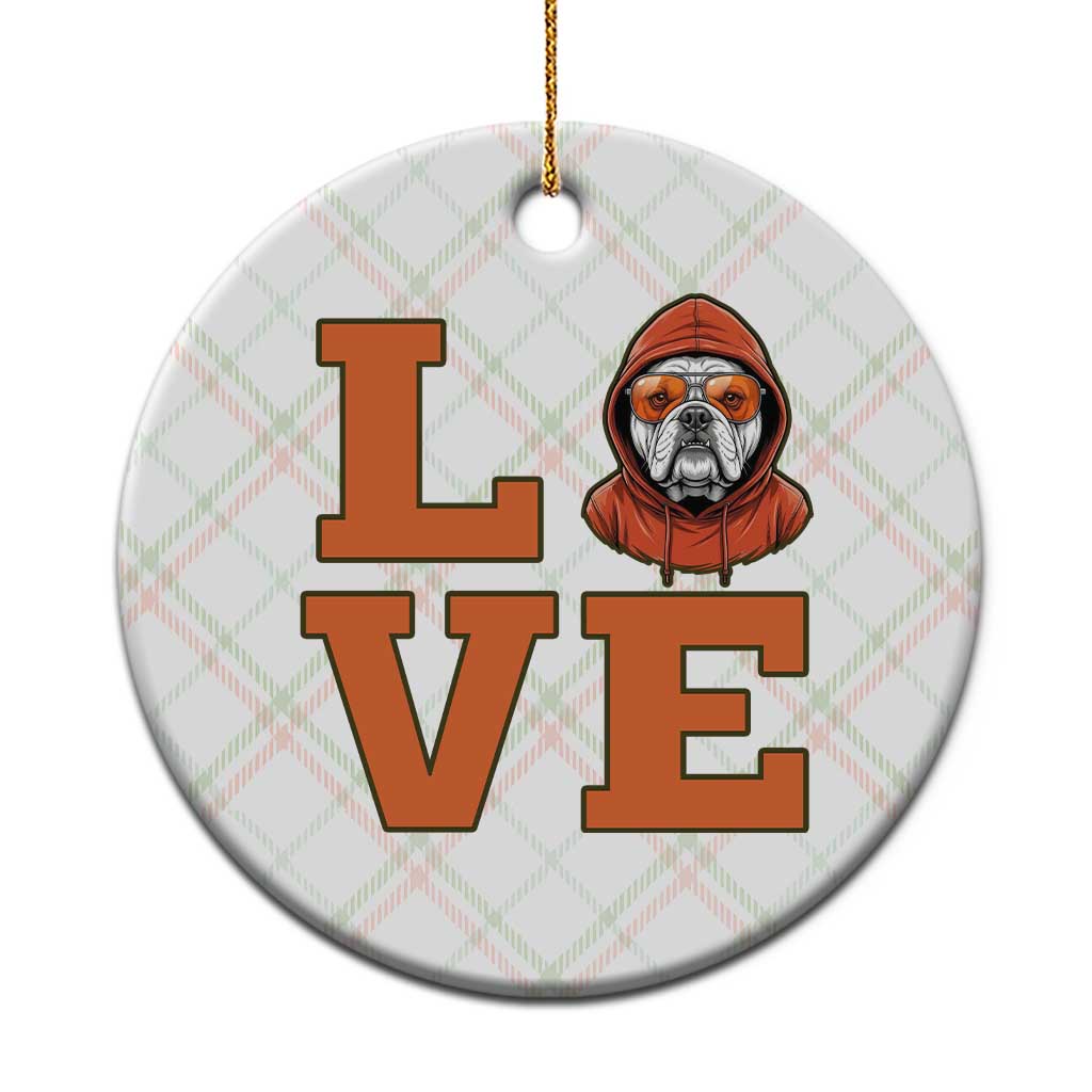 Love Vintage Cool Bulldog Ceramic Ornament Game Day Dog Lover TS12 1pc Christmas Plaid Print Your Wear