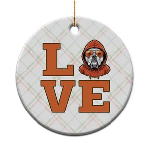 Love Vintage Cool Bulldog Ceramic Ornament Game Day Dog Lover TS12 1pc Christmas Plaid Print Your Wear