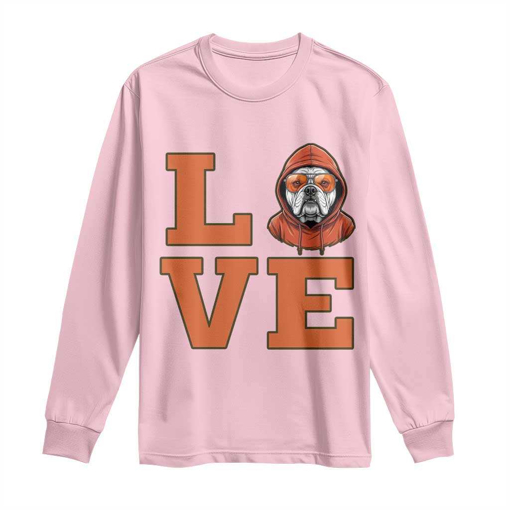 Love Vintage Cool Bulldog Long Sleeve Shirt Game Day Dog Lover TS12 Light Pink Print Your Wear