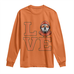 Love Vintage Cool Bulldog Long Sleeve Shirt Game Day Dog Lover TS12 Orange Print Your Wear