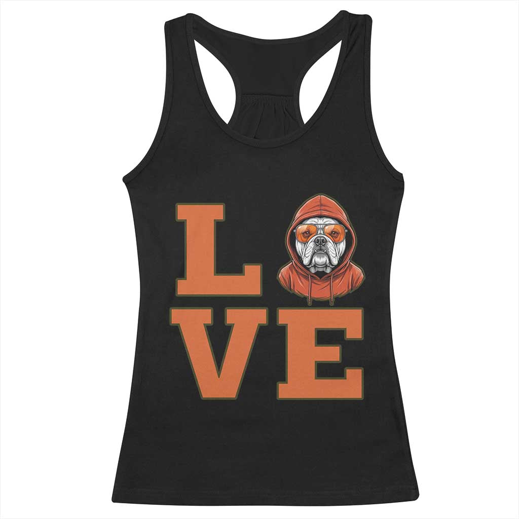 Love Vintage Cool Bulldog Racerback Tank Top Game Day Dog Lover TS12 Black Print Your Wear