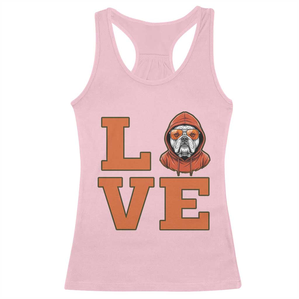 Love Vintage Cool Bulldog Racerback Tank Top Game Day Dog Lover TS12 Light Pink Print Your Wear