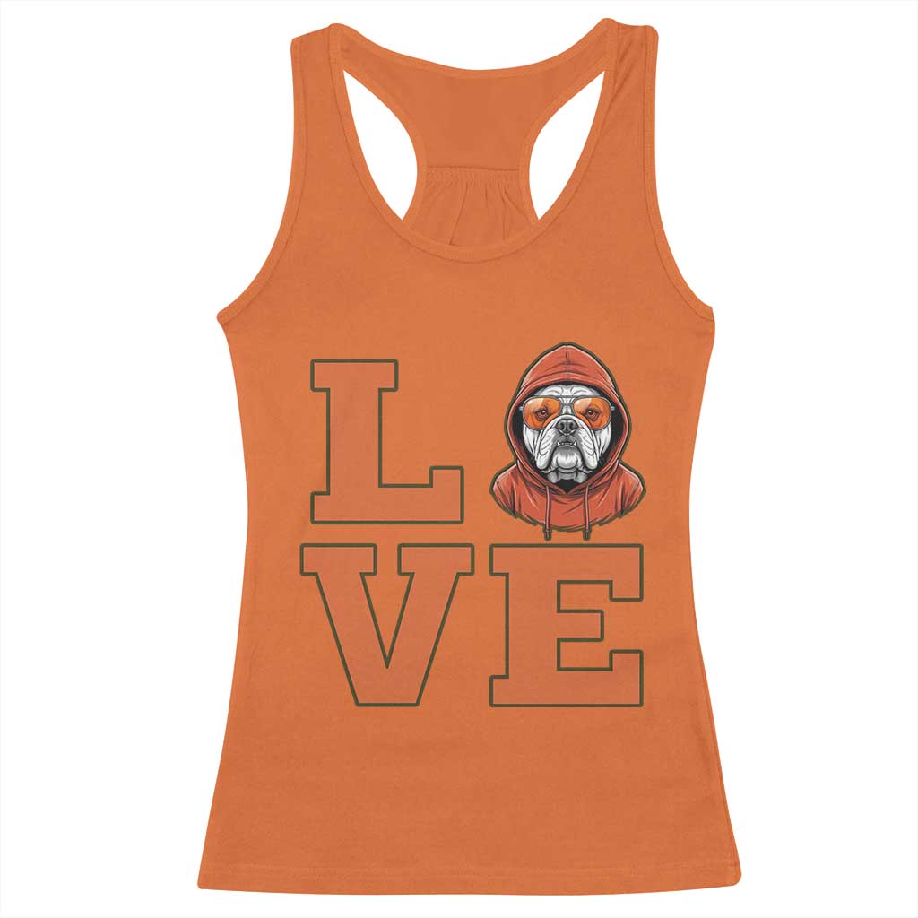 Love Vintage Cool Bulldog Racerback Tank Top Game Day Dog Lover TS12 Orange Print Your Wear