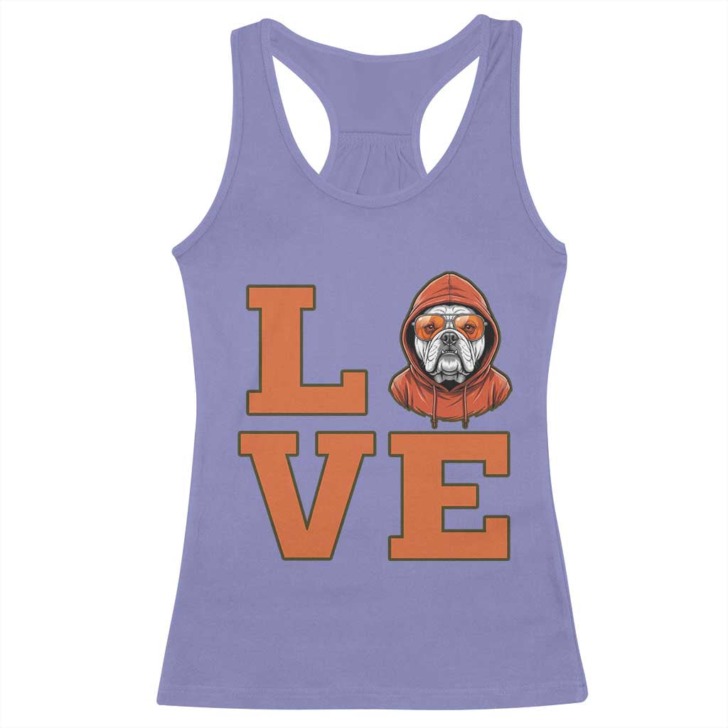 Love Vintage Cool Bulldog Racerback Tank Top Game Day Dog Lover TS12 Violet Print Your Wear