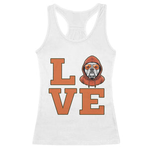 Love Vintage Cool Bulldog Racerback Tank Top Game Day Dog Lover TS12 White Print Your Wear
