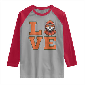 Love Vintage Cool Bulldog Raglan Shirt Game Day Dog Lover TS12 Sport Gray Red Print Your Wear