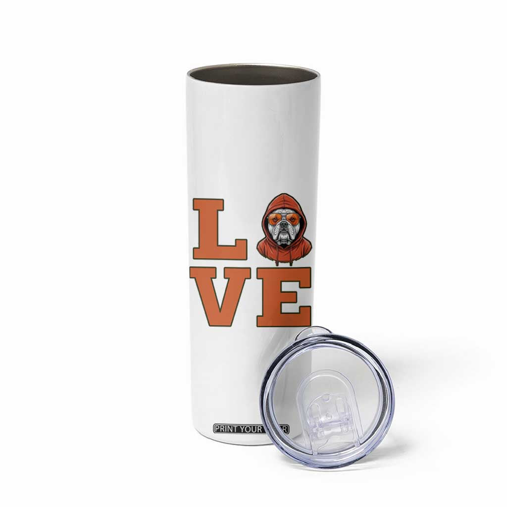 Love Vintage Cool Bulldog Skinny Tumbler Game Day Dog Lover TS12 Print Your Wear