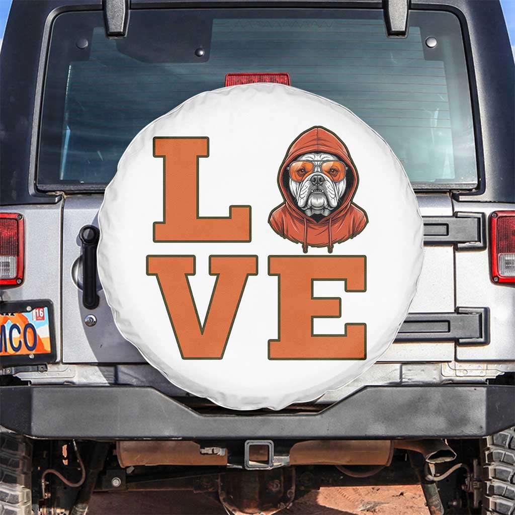 Love Vintage Cool Bulldog Spare Tire Cover Game Day Dog Lover TS12 No hole Black Print Your Wear