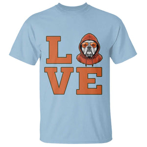 Love Vintage Cool Bulldog T Shirt Game Day Dog Lover TS12 Light Blue Print Your Wear