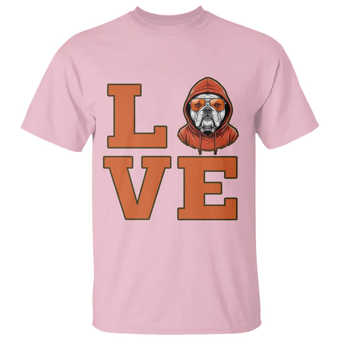 Love Vintage Cool Bulldog T Shirt Game Day Dog Lover TS12 Light Pink Print Your Wear