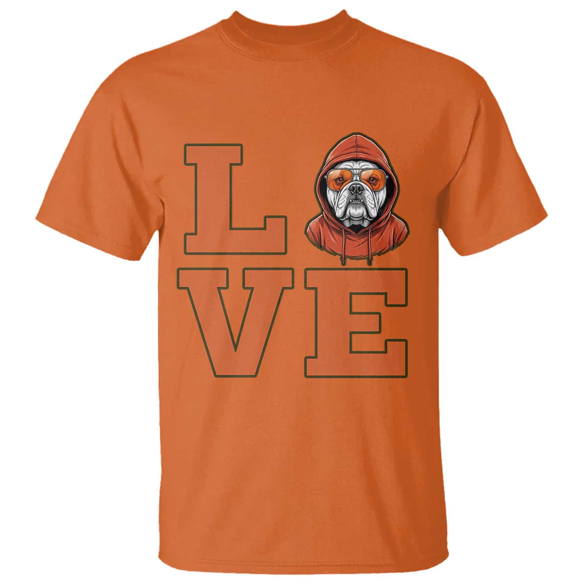 Love Vintage Cool Bulldog T Shirt Game Day Dog Lover TS12 Orange Print Your Wear