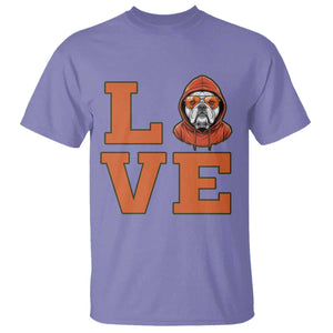 Love Vintage Cool Bulldog T Shirt Game Day Dog Lover TS12 Violet Print Your Wear