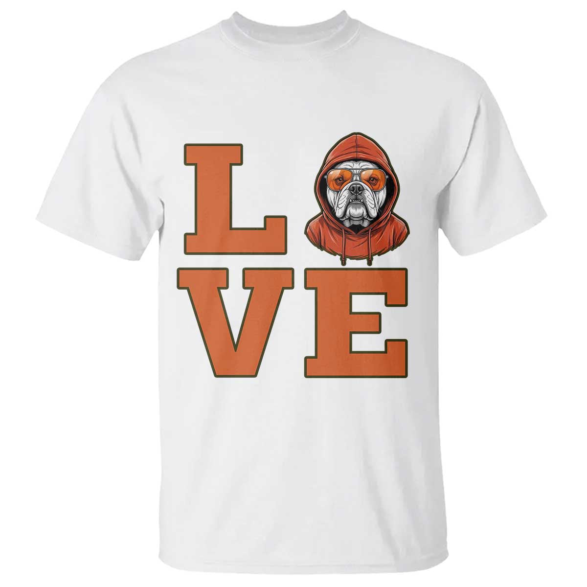 Love Vintage Cool Bulldog T Shirt Game Day Dog Lover TS12 White Print Your Wear
