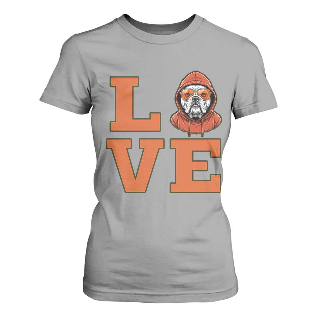Love Vintage Cool Bulldog T Shirt For Women Game Day Dog Lover TS12 Sport Gray Print Your Wear