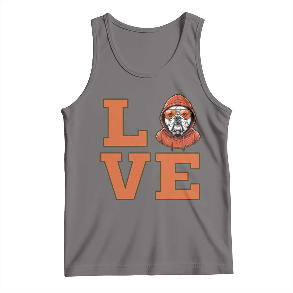 Love Vintage Cool Bulldog Tank Top Game Day Dog Lover TS12 Deep Heather Print Your Wear