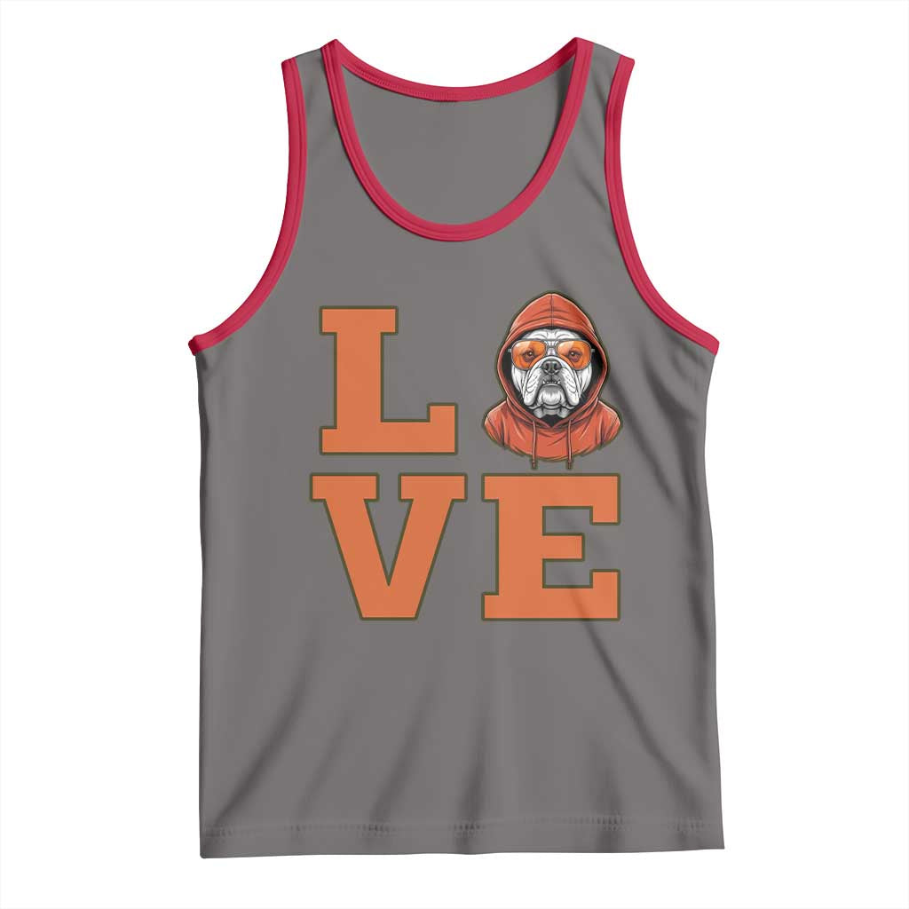 Love Vintage Cool Bulldog Tank Top Game Day Dog Lover TS12 Deep Heather Red Print Your Wear