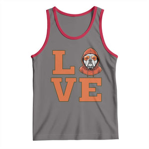 Love Vintage Cool Bulldog Tank Top Game Day Dog Lover TS12 Deep Heather Red Print Your Wear