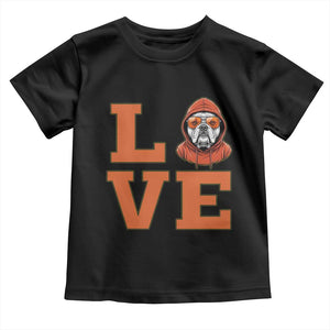 Love Vintage Cool Bulldog Toddler T Shirt Game Day Dog Lover TS12 Black Print Your Wear