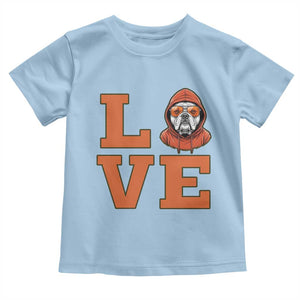 Love Vintage Cool Bulldog Toddler T Shirt Game Day Dog Lover TS12 Light Blue Print Your Wear
