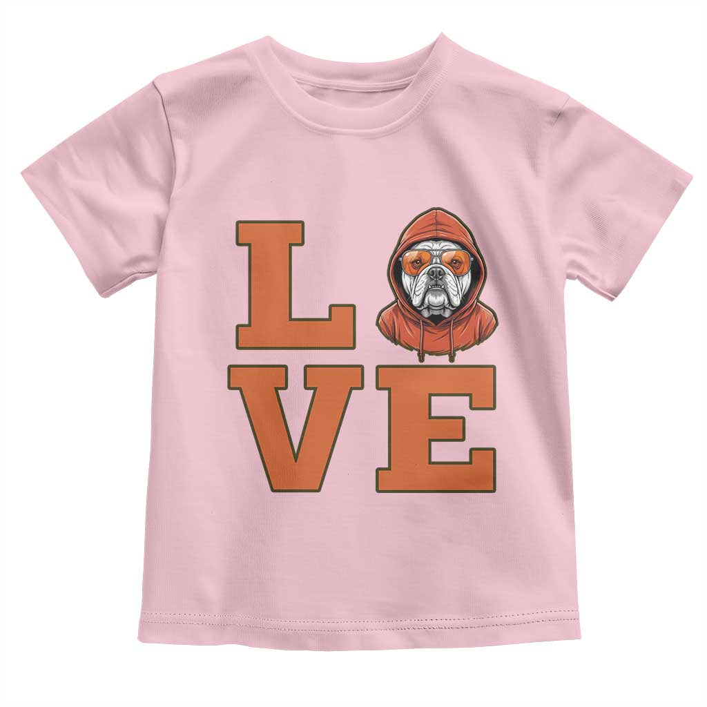Love Vintage Cool Bulldog Toddler T Shirt Game Day Dog Lover TS12 Light Pink Print Your Wear