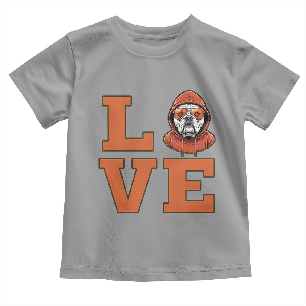 Love Vintage Cool Bulldog Toddler T Shirt Game Day Dog Lover TS12 Sport Gray Print Your Wear