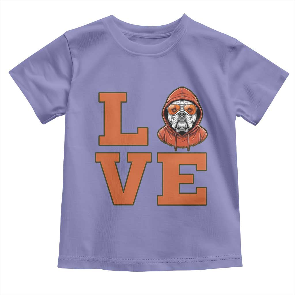 Love Vintage Cool Bulldog Toddler T Shirt Game Day Dog Lover TS12 Violet Print Your Wear