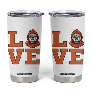 Love Vintage Cool Bulldog Tumbler Cup Game Day Dog Lover TS12 White Print Your Wear