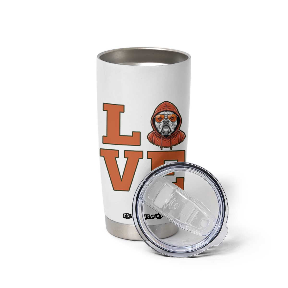 Love Vintage Cool Bulldog Tumbler Cup Game Day Dog Lover TS12 Print Your Wear
