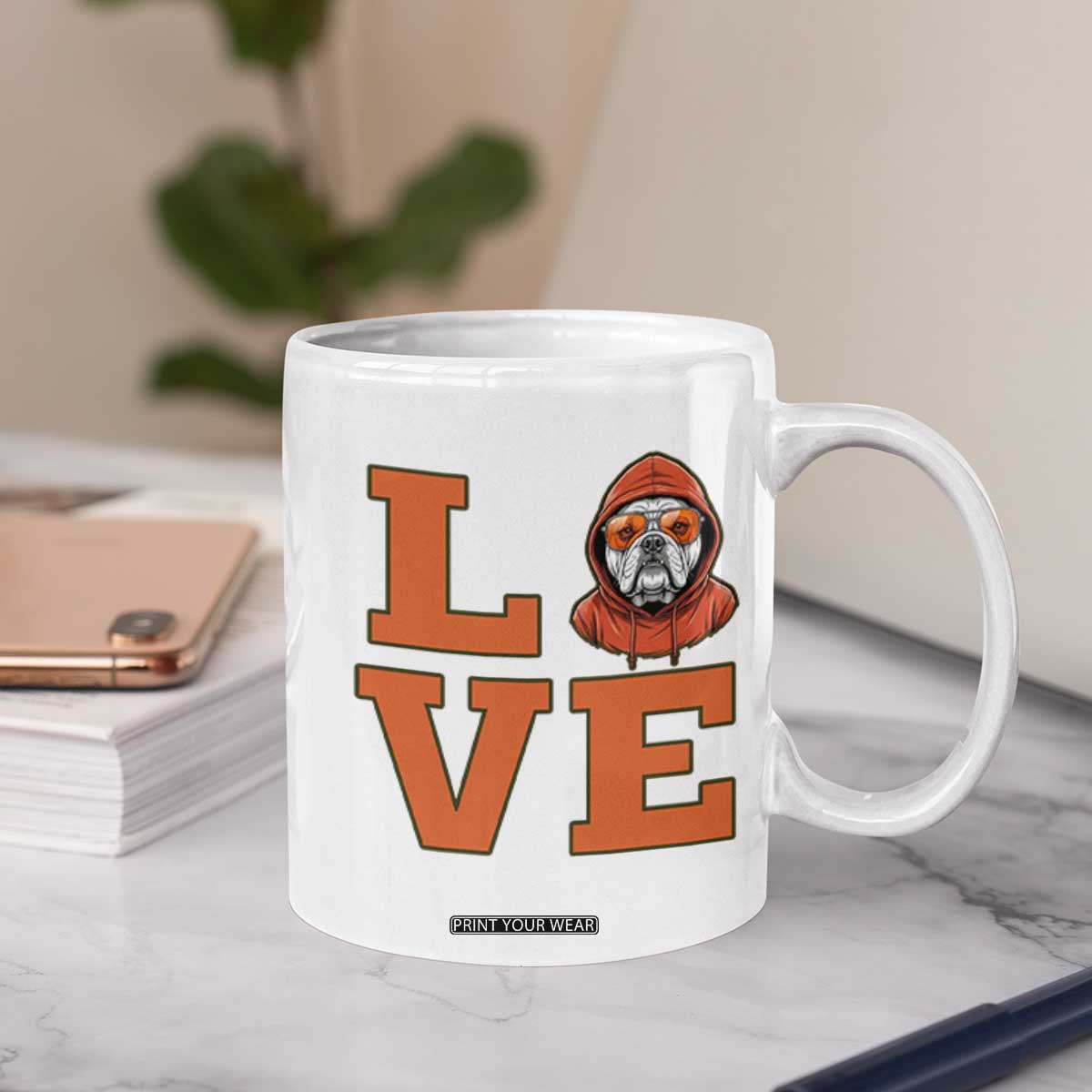 Love Vintage Cool Bulldog Coffee Mug Game Day Dog Lover TS12 Print Your Wear
