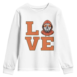 Love Vintage Cool Bulldog Youth Sweatshirt Game Day Dog Lover TS12 White Print Your Wear