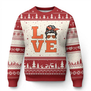 Love Vintage Cool Pun Girl Ugly Christmas Sweater Game Day Gift TS12 Beige Red Print Your Wear