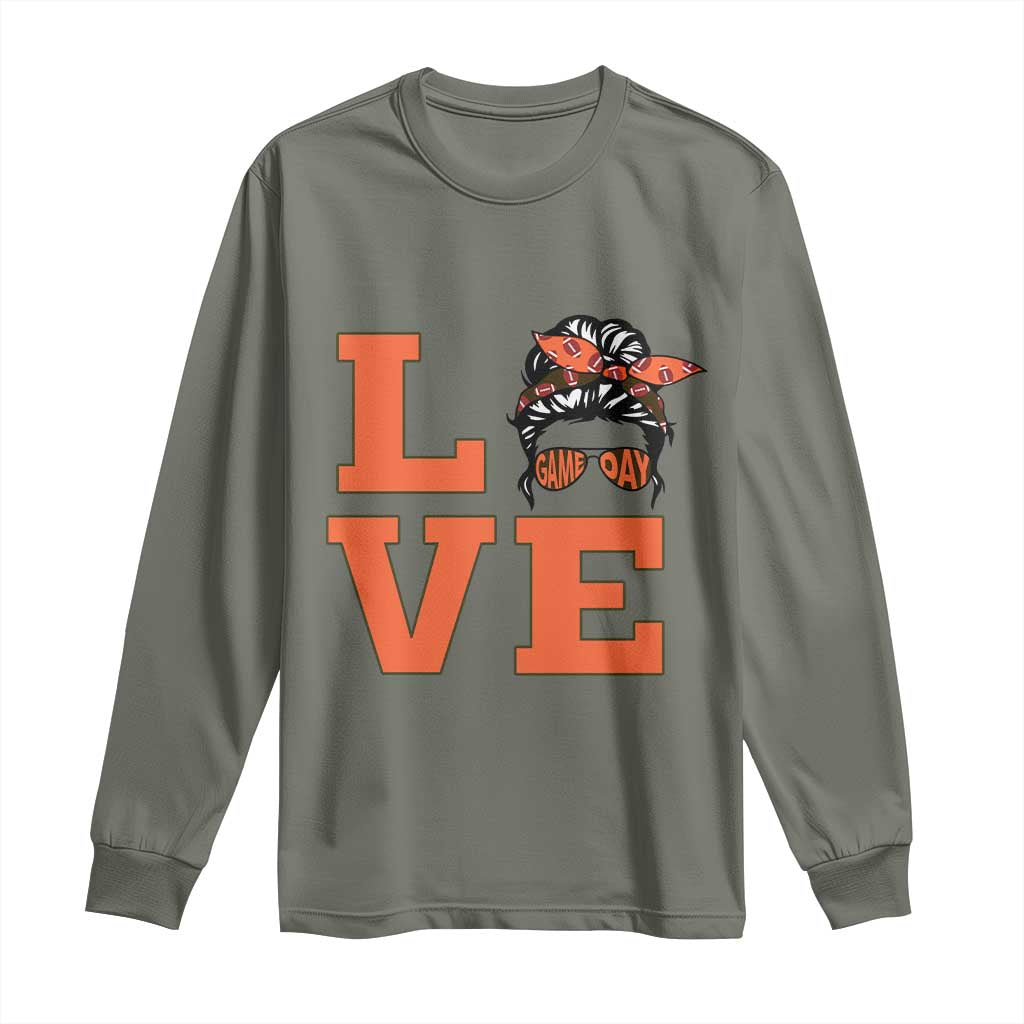 Love Vintage Cool Pun Girl Long Sleeve Shirt Game Day Gift TS12 Military Green Print Your Wear