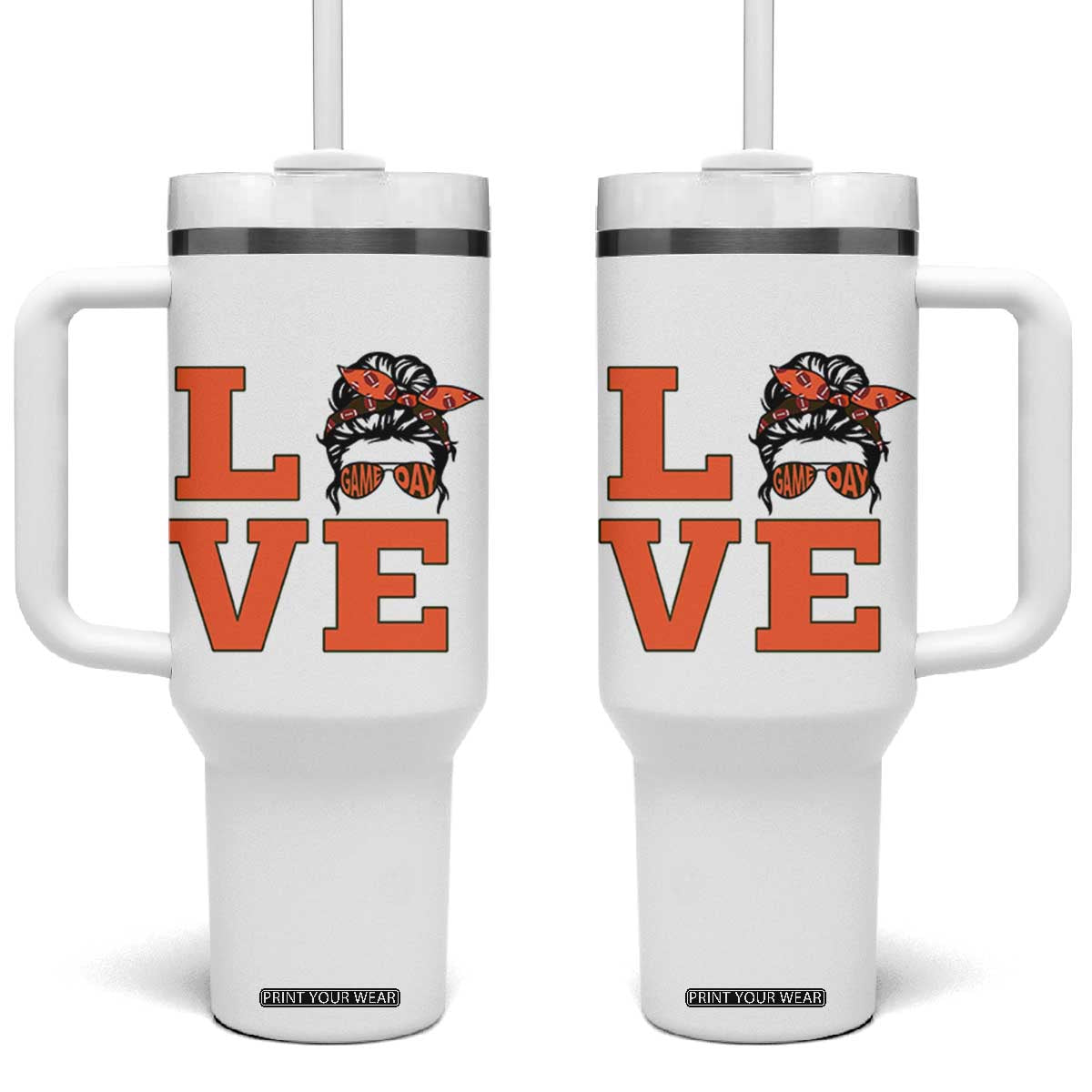 Love Vintage Cool Pun Girl Tumbler With Handle Game Day Gift TS12 One Size: 40 oz White Print Your Wear