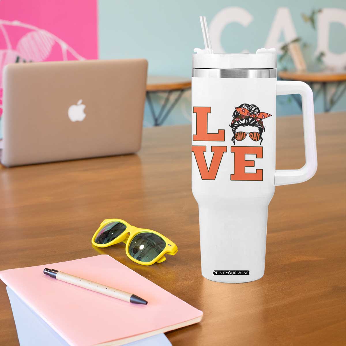 Love Vintage Cool Pun Girl Tumbler With Handle Game Day Gift TS12 Print Your Wear