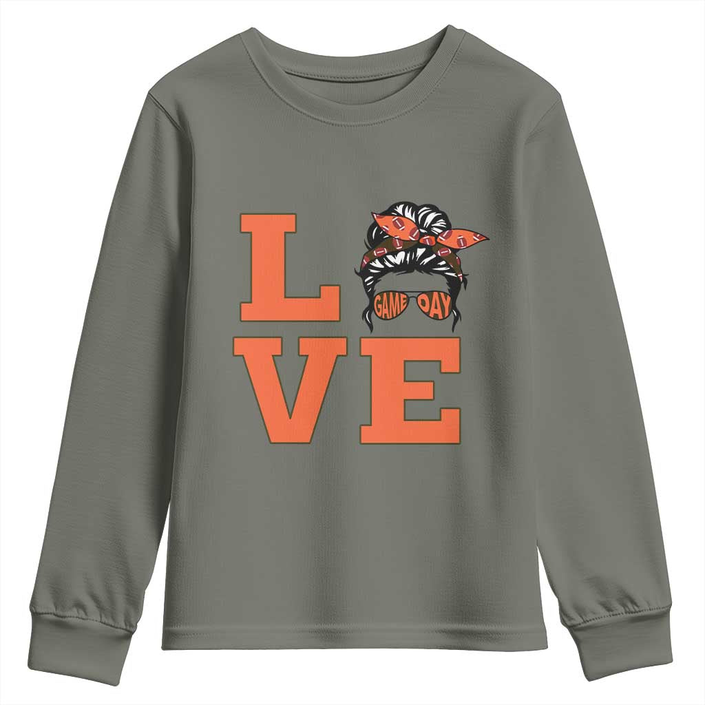 Love Vintage Cool Pun Girl Youth Sweatshirt Game Day Gift TS12 Military Green Print Your Wear