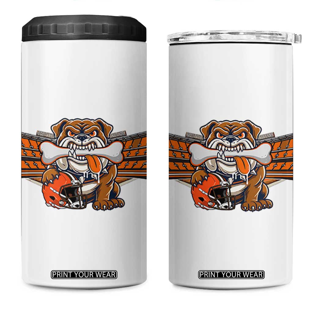 Funny Bulldog Football Lover 4 in 1 Can Cooler Tumbler Game Day Fan Lifestyle TS12 One Size: 16 oz White Print Your Wear