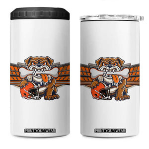 Funny Bulldog Football Lover 4 in 1 Can Cooler Tumbler Game Day Fan Lifestyle TS12 One Size: 16 oz White Print Your Wear