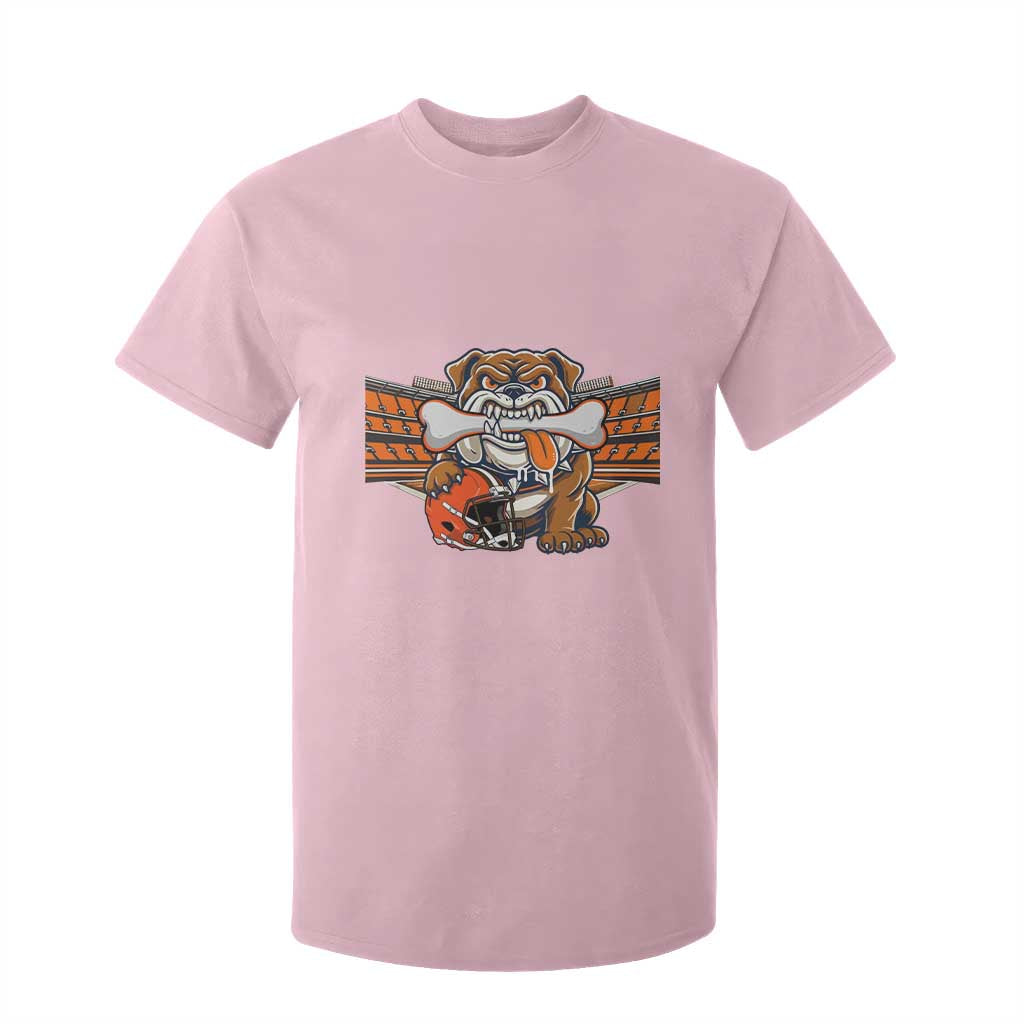 Funny Bulldog Football Lover T Shirt For Kid Game Day Fan Lifestyle TS12 Light Pink Print Your Wear
