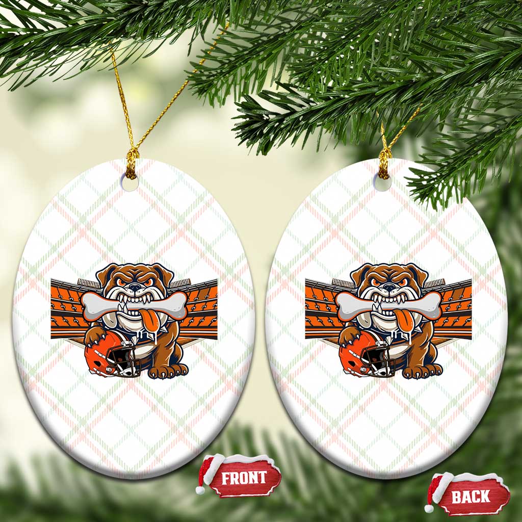 Funny Bulldog Football Lover Ceramic Ornament Game Day Fan Lifestyle TS12 Print Your Wear