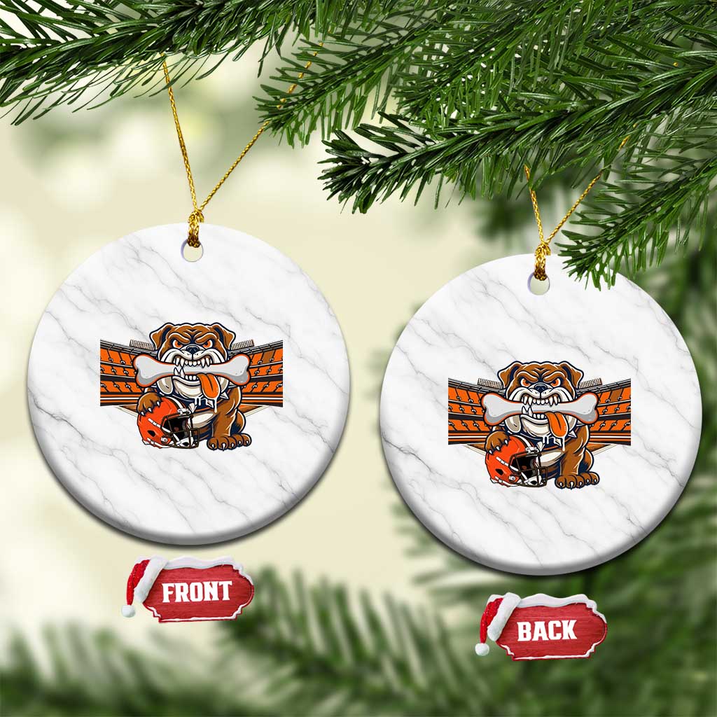 Funny Bulldog Football Lover Ceramic Ornament Game Day Fan Lifestyle TS12 1pc White Marble Print Your Wear