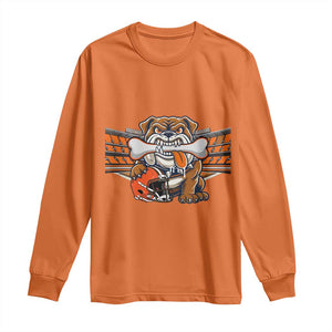 Funny Bulldog Football Lover Long Sleeve Shirt Game Day Fan Lifestyle TS12 Orange Print Your Wear