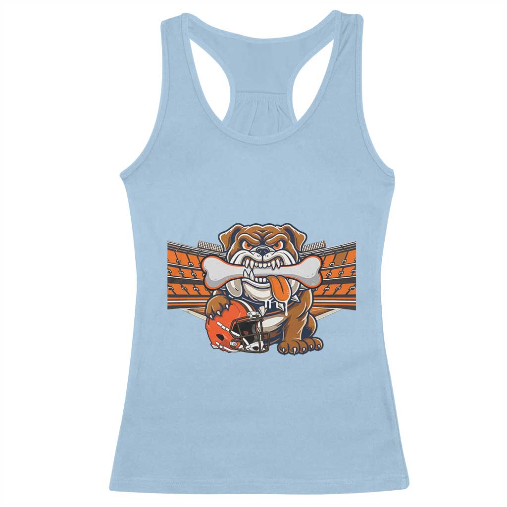 Funny Bulldog Football Lover Racerback Tank Top Game Day Fan Lifestyle TS12 Light Blue Print Your Wear