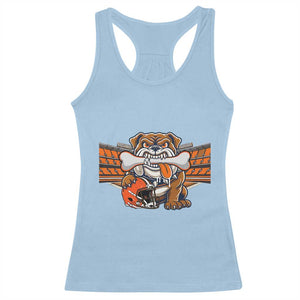 Funny Bulldog Football Lover Racerback Tank Top Game Day Fan Lifestyle TS12 Light Blue Print Your Wear