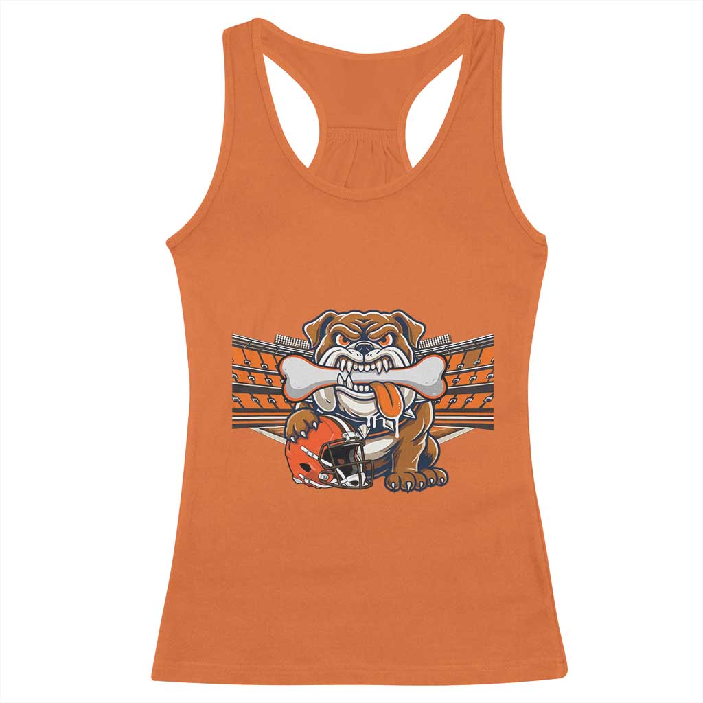 Funny Bulldog Football Lover Racerback Tank Top Game Day Fan Lifestyle TS12 Orange Print Your Wear