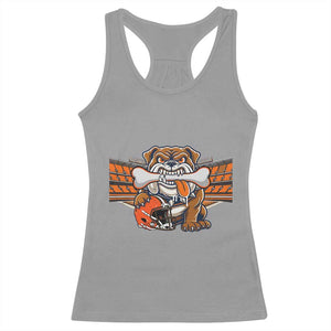 Funny Bulldog Football Lover Racerback Tank Top Game Day Fan Lifestyle TS12 Sport Gray Print Your Wear