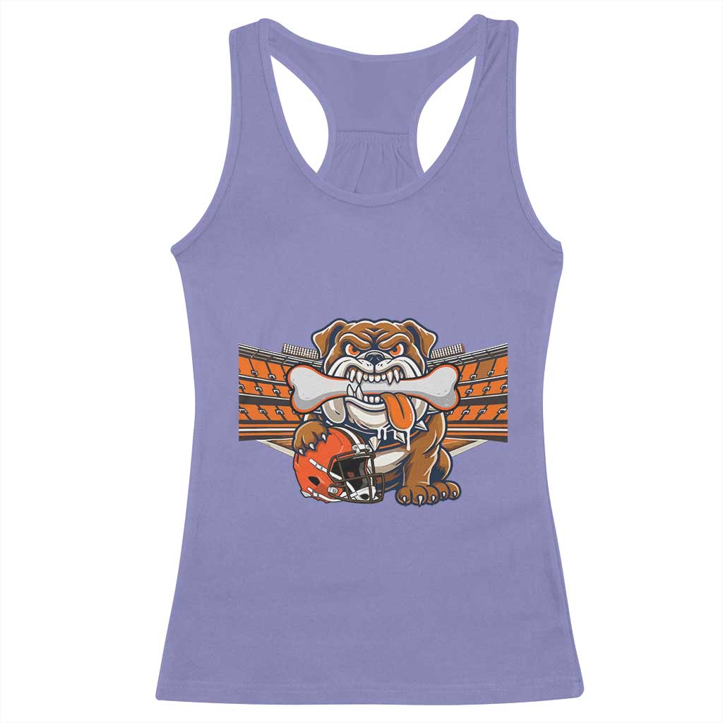 Funny Bulldog Football Lover Racerback Tank Top Game Day Fan Lifestyle TS12 Violet Print Your Wear