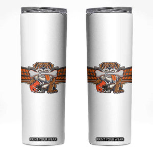 Funny Bulldog Football Lover Skinny Tumbler Game Day Fan Lifestyle TS12 White Print Your Wear